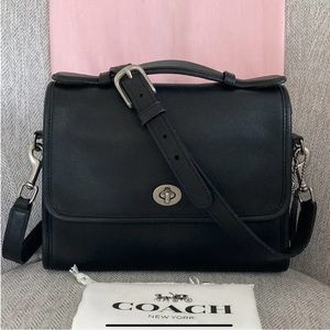 Vintage Coach Court Black Costa Rica Leather Bag